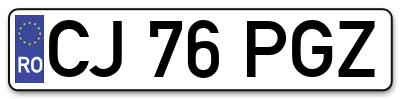 Placuta inmatriculare numar auto  CJ-76-PGZ, CJ 76 PGZ, CJ76PGZ