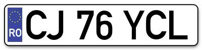 Placuta inmatriculare numar auto  CJ-76-YCL, CJ 76 YCL, CJ76YCL