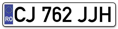 Placuta inmatriculare numar auto  CJ-762-JJH, CJ 762 JJH, CJ762JJH