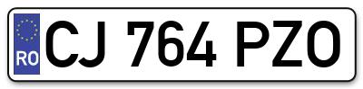 Placuta inmatriculare numar auto  CJ-764-PZO, CJ 764 PZO, CJ764PZO