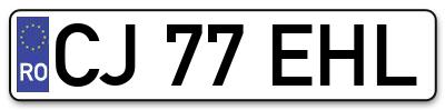 Placuta inmatriculare numar auto  CJ-77-EHL, CJ 77 EHL, CJ77EHL