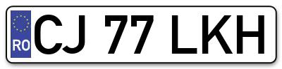 Placuta inmatriculare numar auto  CJ-77-LKH, CJ 77 LKH, CJ77LKH