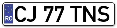 Placuta inmatriculare numar auto  CJ-77-TNS, CJ 77 TNS, CJ77TNS