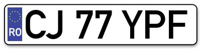 Placuta inmatriculare numar auto  CJ-77-YPF, CJ 77 YPF, CJ77YPF