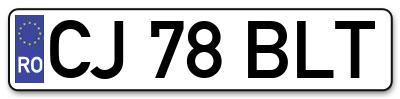 Placuta inmatriculare numar auto  CJ-78-BLT, CJ 78 BLT, CJ78BLT