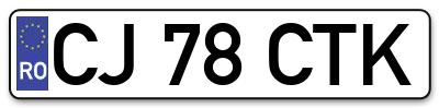 Placuta inmatriculare numar auto  CJ-78-CTK, CJ 78 CTK, CJ78CTK