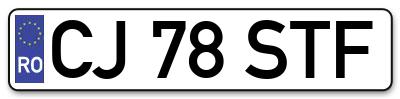 Placuta inmatriculare numar auto  CJ-78-STF, CJ 78 STF, CJ78STF