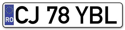 Placuta inmatriculare numar auto  CJ-78-YBL, CJ 78 YBL, CJ78YBL