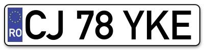 Placuta inmatriculare numar auto  CJ-78-YKE, CJ 78 YKE, CJ78YKE