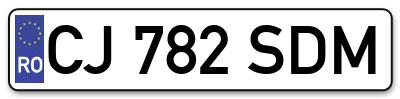 Placuta inmatriculare numar auto  CJ-782-SDM, CJ 782 SDM, CJ782SDM