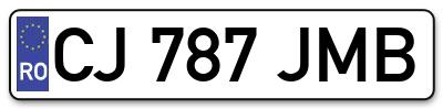 Placuta inmatriculare numar auto  CJ-787-JMB, CJ 787 JMB, CJ787JMB