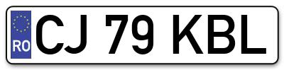 Placuta inmatriculare numar auto  CJ-79-KBL, CJ 79 KBL, CJ79KBL