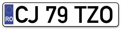 Placuta inmatriculare numar auto  CJ-79-TZO, CJ 79 TZO, CJ79TZO