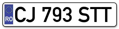 Placuta inmatriculare numar auto  CJ-793-STT, CJ 793 STT, CJ793STT