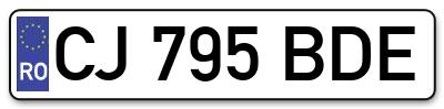 Placuta inmatriculare numar auto  CJ-795-BDE, CJ 795 BDE, CJ795BDE