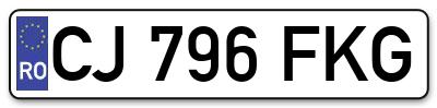 Placuta inmatriculare numar auto  CJ-796-FKG, CJ 796 FKG, CJ796FKG