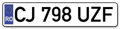 Placuta inmatriculare numar auto  CJ-798-UZF, CJ 798 UZF, CJ798UZF