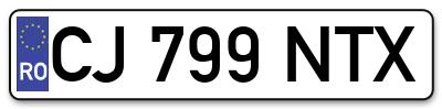 Placuta inmatriculare numar auto  CJ-799-NTX, CJ 799 NTX, CJ799NTX