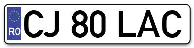 Placuta inmatriculare numar auto  CJ-80-LAC, CJ 80 LAC, CJ80LAC