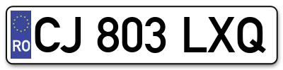 Placuta inmatriculare numar auto  CJ-803-LXQ, CJ 803 LXQ, CJ803LXQ