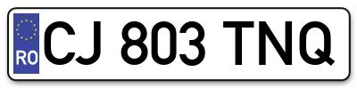 Placuta inmatriculare numar auto  CJ-803-TNQ, CJ 803 TNQ, CJ803TNQ