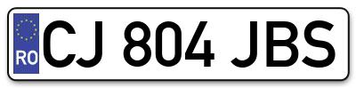 Placuta inmatriculare numar auto  CJ-804-JBS, CJ 804 JBS, CJ804JBS