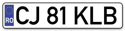 Placuta inmatriculare numar auto  CJ-81-KLB, CJ 81 KLB, CJ81KLB