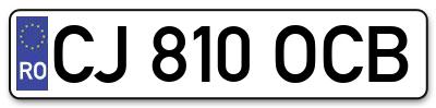Placuta inmatriculare numar auto  CJ-810-OCB, CJ 810 OCB, CJ810OCB