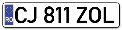 Placuta inmatriculare numar auto  CJ-811-ZOL, CJ 811 ZOL, CJ811ZOL
