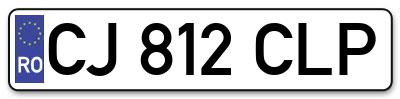 Placuta inmatriculare numar auto  CJ-812-CLP, CJ 812 CLP, CJ812CLP