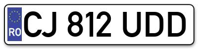 Placuta inmatriculare numar auto  CJ-812-UDD, CJ 812 UDD, CJ812UDD