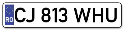 Placuta inmatriculare numar auto  CJ-813-WHU, CJ 813 WHU, CJ813WHU