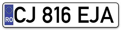 Placuta inmatriculare numar auto  CJ-816-EJA, CJ 816 EJA, CJ816EJA