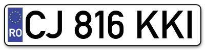 Placuta inmatriculare numar auto  CJ-816-KKI, CJ 816 KKI, CJ816KKI