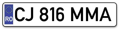 Placuta inmatriculare numar auto  CJ-816-MMA, CJ 816 MMA, CJ816MMA