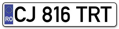 Placuta inmatriculare numar auto  CJ-816-TRT, CJ 816 TRT, CJ816TRT