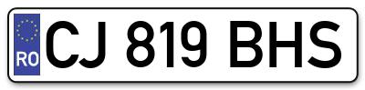 Placuta inmatriculare numar auto  CJ-819-BHS, CJ 819 BHS, CJ819BHS