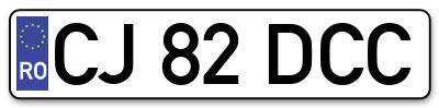 Placuta inmatriculare numar auto  CJ-82-DCC, CJ 82 DCC, CJ82DCC