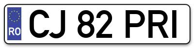 Placuta inmatriculare numar auto  CJ-82-PRI, CJ 82 PRI, CJ82PRI