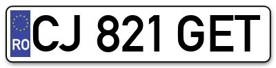 Placuta inmatriculare numar auto  CJ-821-GET, CJ 821 GET, CJ821GET