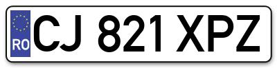 Placuta inmatriculare numar auto  CJ-821-XPZ, CJ 821 XPZ, CJ821XPZ