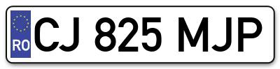 Placuta inmatriculare numar auto  CJ-825-MJP, CJ 825 MJP, CJ825MJP