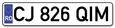 Placuta inmatriculare numar auto  CJ-826-QIM, CJ 826 QIM, CJ826QIM