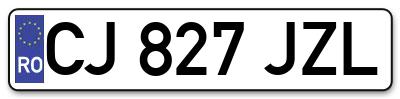 Placuta inmatriculare numar auto  CJ-827-JZL, CJ 827 JZL, CJ827JZL