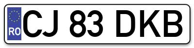 Placuta inmatriculare numar auto  CJ-83-DKB, CJ 83 DKB, CJ83DKB