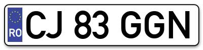 Placuta inmatriculare numar auto  CJ-83-GGN, CJ 83 GGN, CJ83GGN