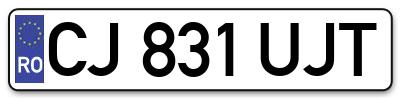 Placuta inmatriculare numar auto  CJ-831-UJT, CJ 831 UJT, CJ831UJT