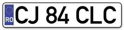 Placuta inmatriculare numar auto  CJ-84-CLC, CJ 84 CLC, CJ84CLC