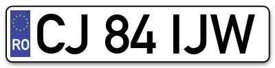 Placuta inmatriculare numar auto  CJ-84-IJW, CJ 84 IJW, CJ84IJW