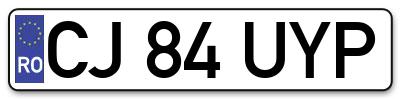 Placuta inmatriculare numar auto  CJ-84-UYP, CJ 84 UYP, CJ84UYP